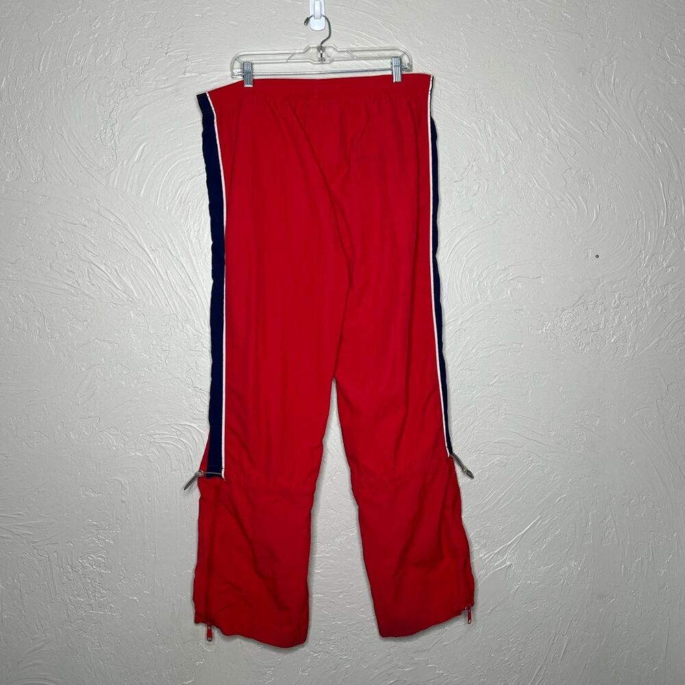 Vintage Tommy Hilfiger Athletics Red Nylon Track Pants Mens XL - Picture 2 of 4